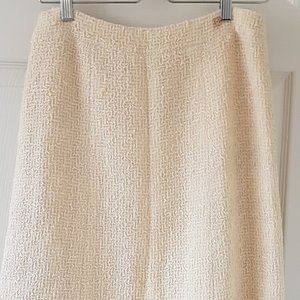 Chanel Cream Tweed Pencil Skirt